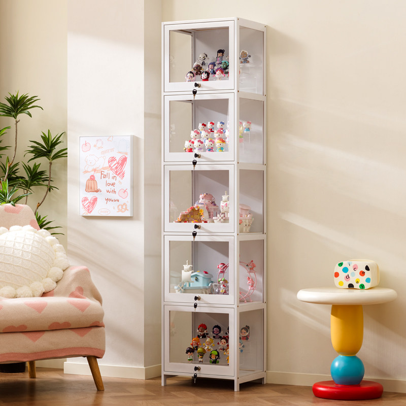 手办展示柜带锁亚克力透明痛柜适用乐高模型积木玩具包包收纳架子,淘宝优惠券,粉丝福利购,淘宝优惠卷