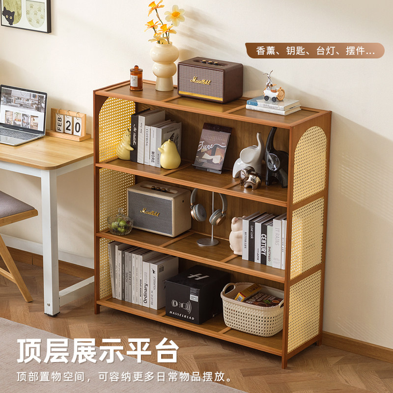 书架一体靠墙落地置物架儿童小书柜学生家用储物柜收纳柜子展示架 - 图2