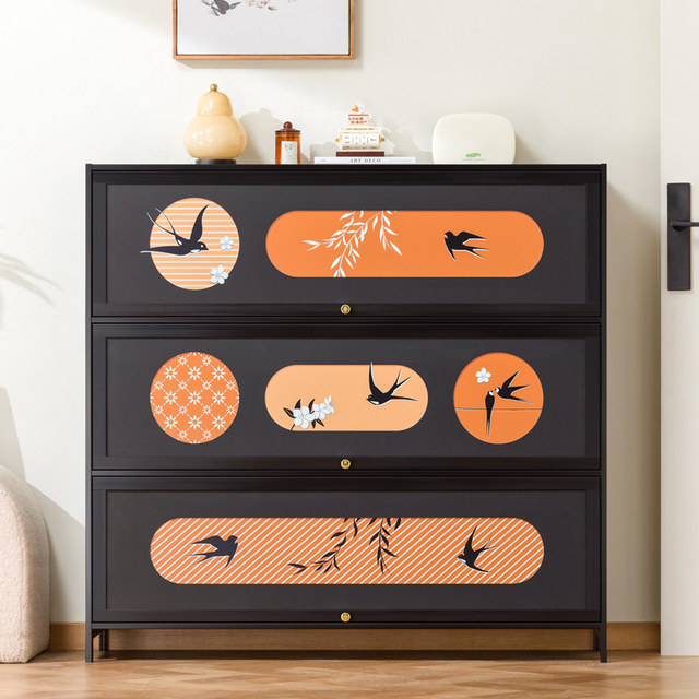 Eleven-dimensional large-capacity printed door shoe cabinet