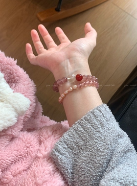 草莓橘子海拼接大自然珠珠手串手链