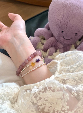 925纯银纯手工貌美的水晶晶银粒手链