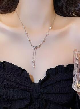 轻奢小众高级感气质蝴蝶结项链