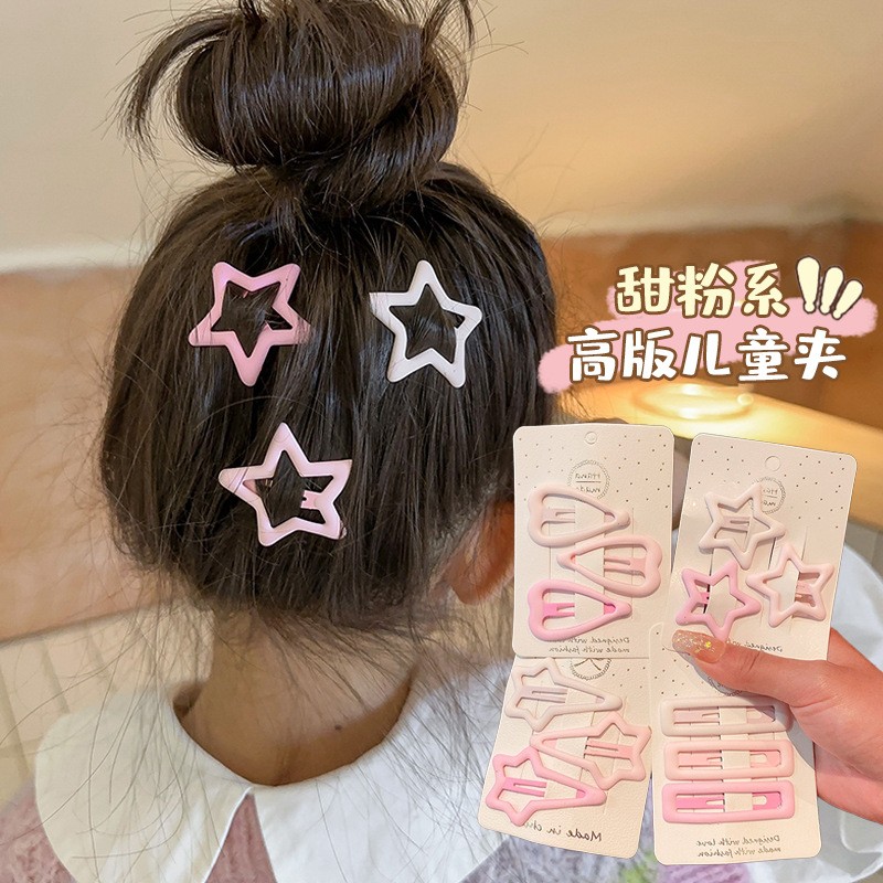 粉色小女孩碎发bb夹前额刘海夹儿童可爱侧边发卡头饰甜美发夹发饰-图0
