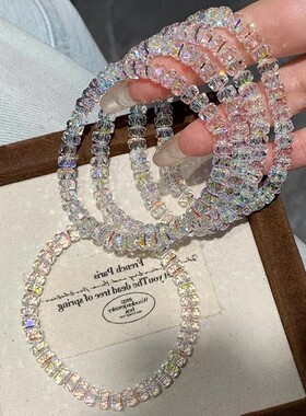 碎冰冰白色人造水晶手链闺蜜款