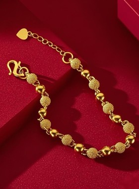 女士磨砂珠水波纹小众百搭手链