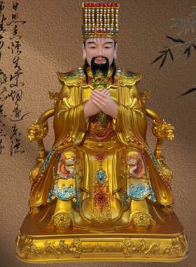 新铜彩玉帝王母神像玉皇大帝