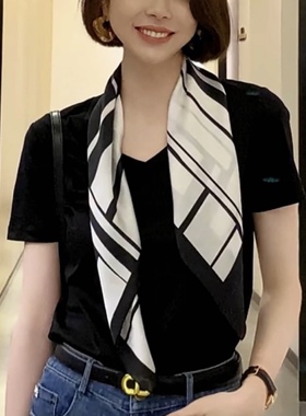 墨绿色丝巾女新款2021百搭