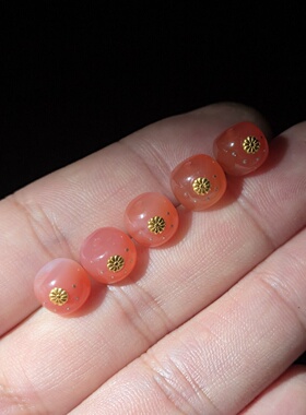 粉糯金标银钉隔珠文玩佛珠配饰