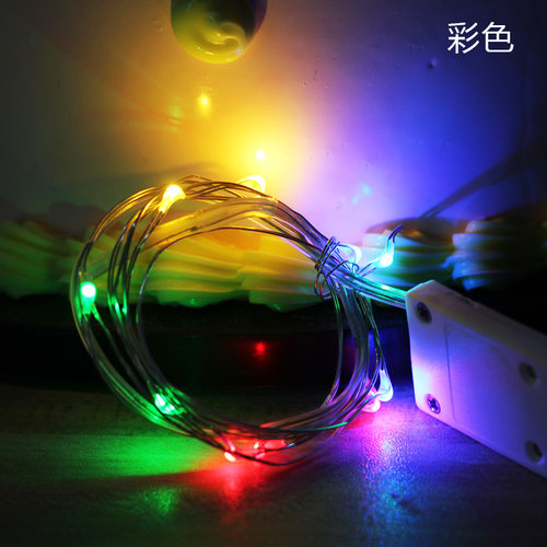 LED铜线灯串灯 纽扣电池灯串彩灯 烘焙装饰布置 创意蛋糕装饰暖灯 - 图1