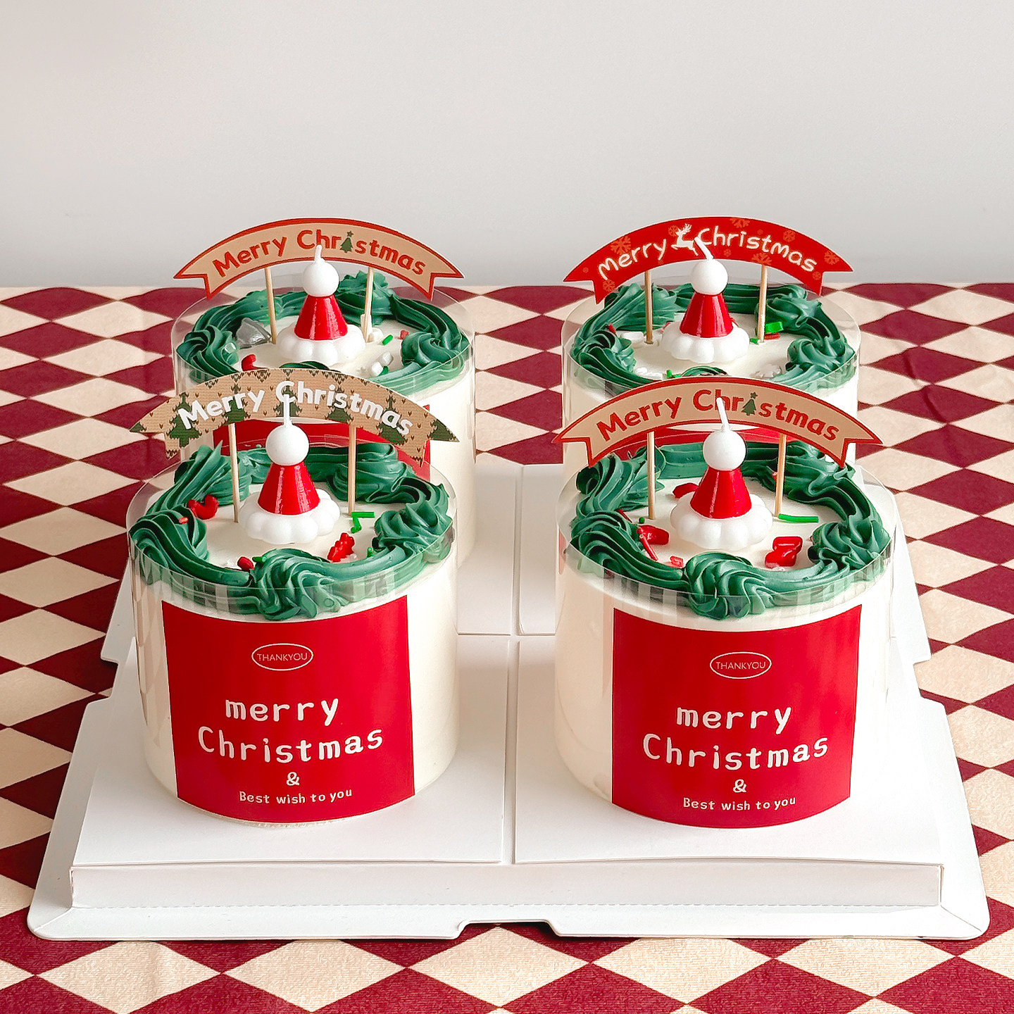 2026圣诞节快乐蛋糕装饰插牌Merry Christmas圣诞帽蜡烛贴纸插件,淘宝优惠券,粉丝福利购,淘宝优惠卷