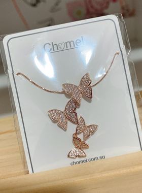 现货新加坡蝴蝶飞舞项链