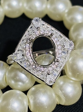 空托戒指925银镀白金玫瑰金