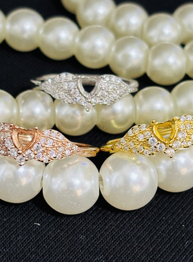 925银镀白金黄金玫瑰金镶嵌水晶