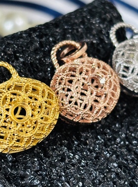 饰品925银镀白金黄金项坠