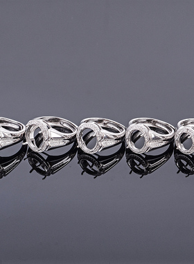 925银镀白金裸石戒指空托