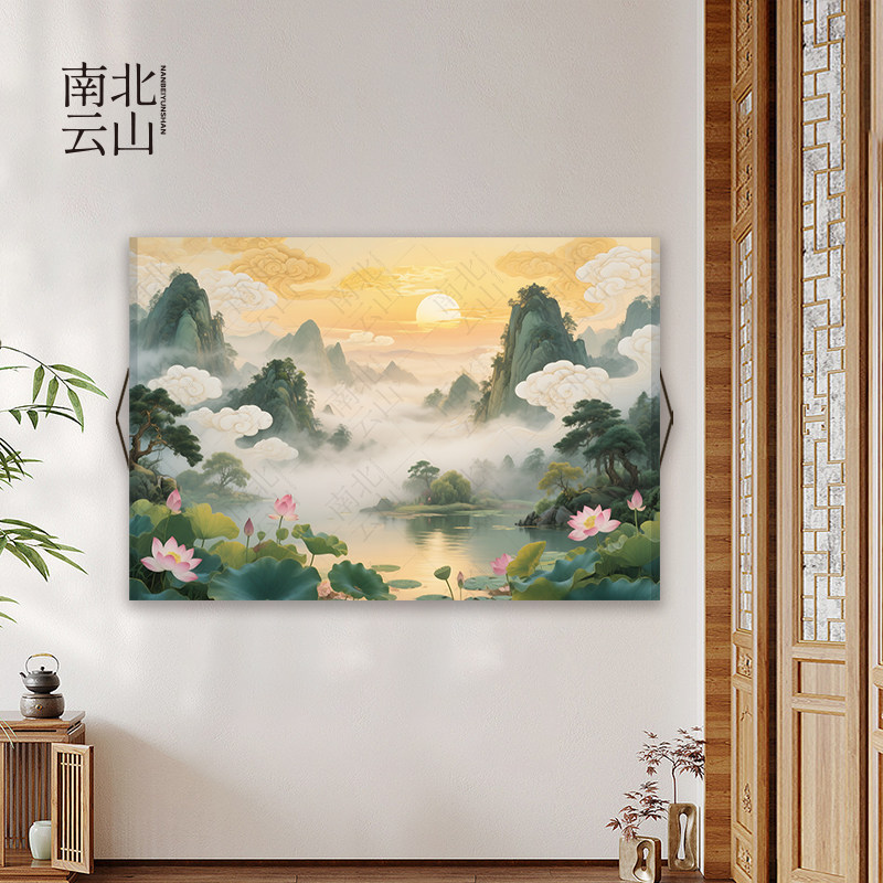 仙境东北仙家堂单背景山水画招财壁画天宫堂口风景图供奉卷轴挂画 - 图2