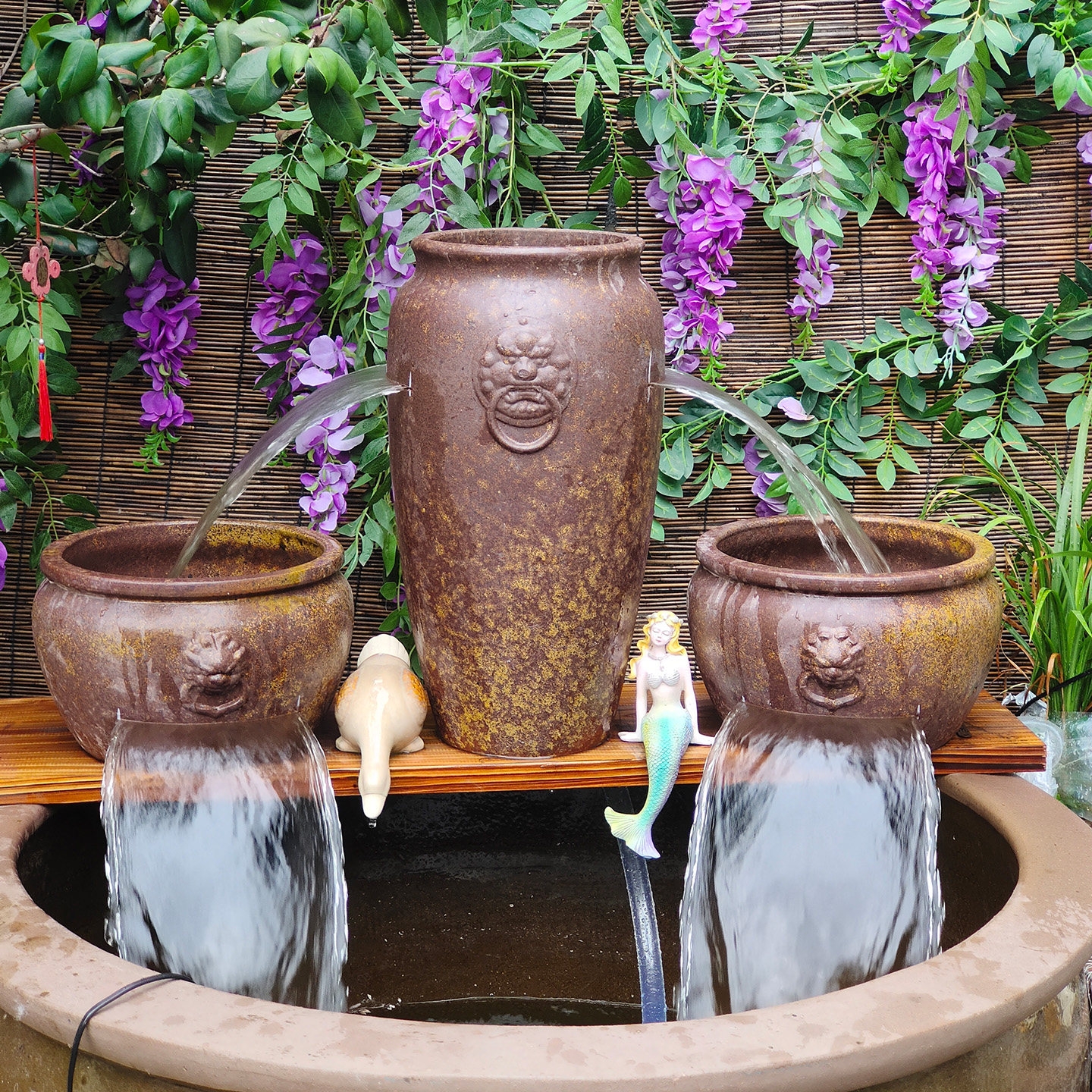 古法生态养鱼循环瀑布流水陶罐庭院水循环现代创意流水造景摆件,淘宝优惠券,粉丝福利购,淘宝优惠卷