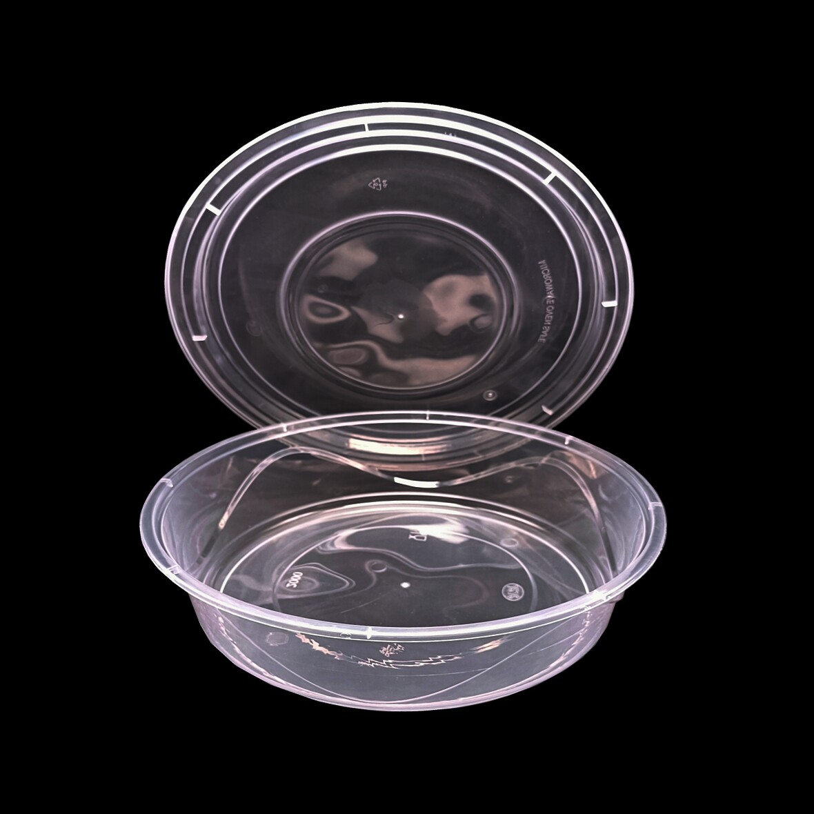 圆形新款大盆带盖餐盒小龙虾水果外卖塑料打包盒子透明快餐饮饭盒