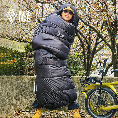 黑冰睡袋E系列鹅绒E400/E700/E1000户外成人羽绒睡袋 - 图1