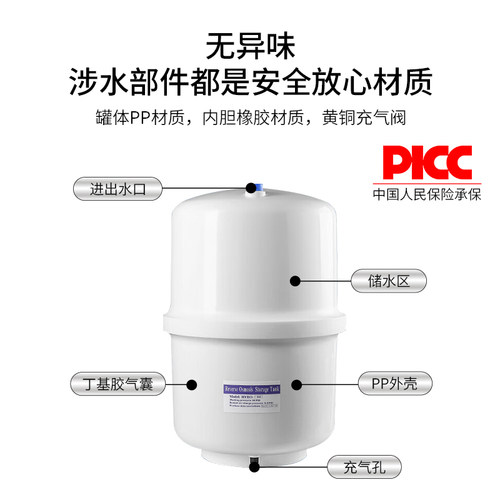 光跃压力桶净水器家用小型通用厨房RO反渗透过滤器纯水机储水罐 - 图0