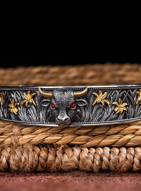 精工十二生肖纯银手镯复古国潮