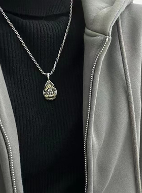 黄财神纯银吊坠复古万能扣可打开