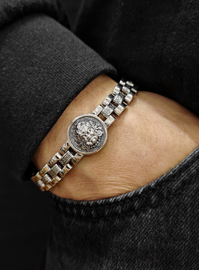 高级感925纯银黄财神手表链手链