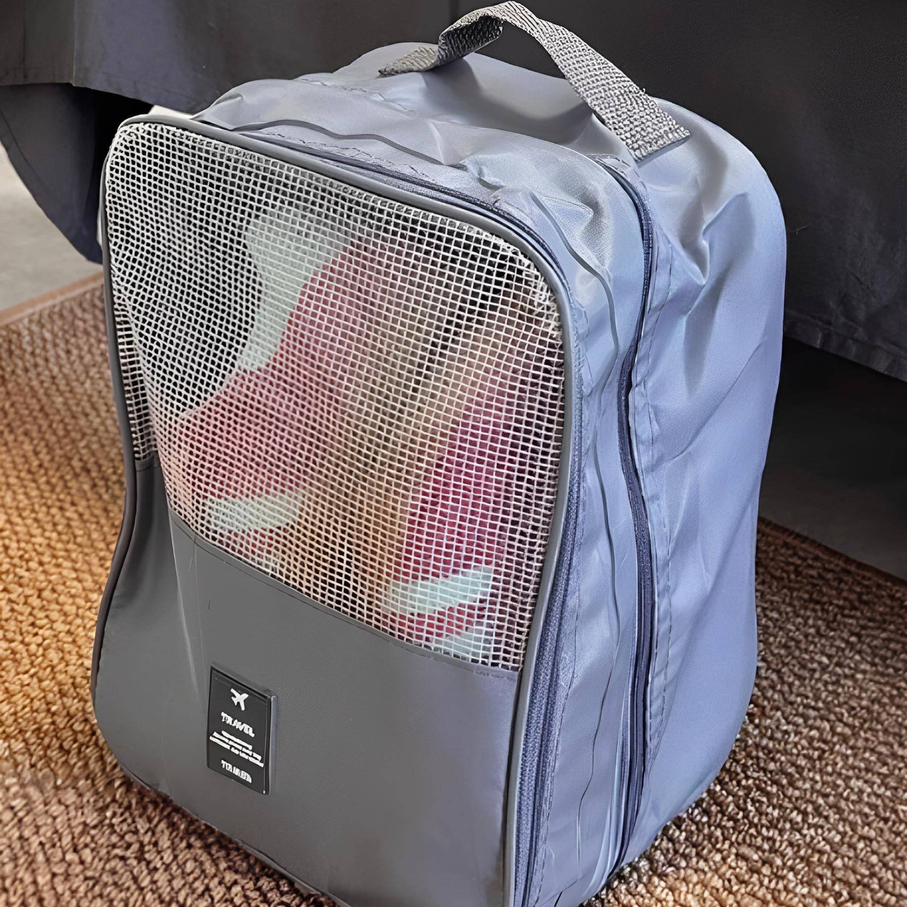 Double-layer travel shoe bag, large capacity, dustproof and breathable sports shoe storage bag, business trip portable shoe box and shoe cover