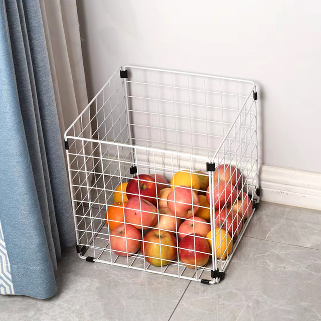 Kitchen vegetables and fruit storage iron mesh hollow storage basket