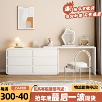 Simple Wood Impression Cream Wind Dresser Containing Bucket Cabinet Integrated Modern Brief Bedrooms Net Red Solid Wood Makeup Table