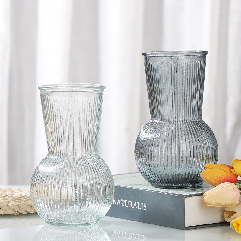 创意竖纹欧式花瓶网红大口插花器富贵竹植物瓶家居桌面装饰绿植瓶,淘宝优惠券,粉丝福利购,淘宝优惠卷