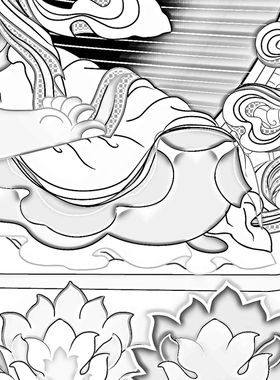 工笔画白描底稿唐卡法身金刚持