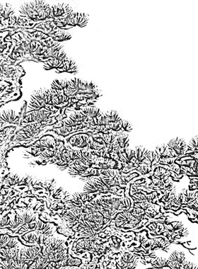 清王翚夏五吟梅格纵古画山水白描