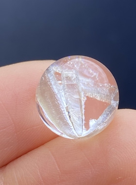 天然水晶包裹体碧玺吊坠圆珠DIY水晶单珠饰品项链11.5mm一物一图