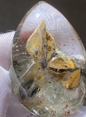 天然水晶幽灵包裹榍石吊坠男女款水晶矿石饰品项链一物一图