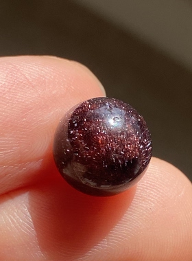 天然水晶超七紫晶发吊坠圆珠DIY紫红发单珠饰品项链9.5mm一物一图