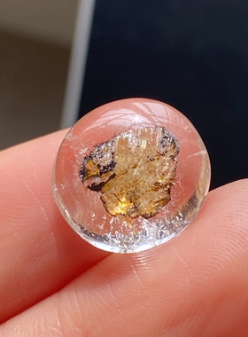 天然水晶包裹体矿石吊坠裸石蛋面DIY水晶饰品可做戒指一物一图