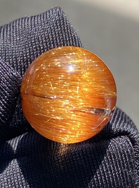 天然水晶发晶吊坠圆珠DIY发晶顺发单珠饰品配珠项链13mm一物一图