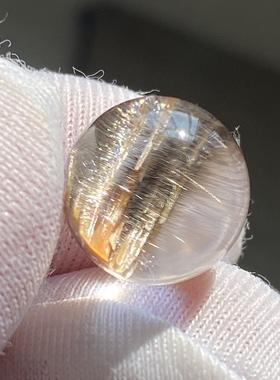 天然水晶银钛晶吊坠圆珠DIY银钛单珠饰品项链11.5mm 一物一图