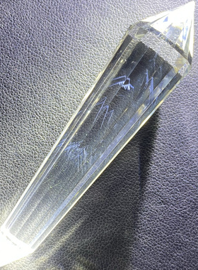 天然水晶原石打磨白水晶蓝针双尖多棱柱吊坠可做小摆件 一物一图