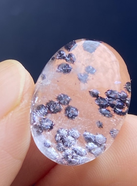 天然水晶包裹体紫矿花吊坠裸石蛋面DIY水晶饰品项链 一物一图