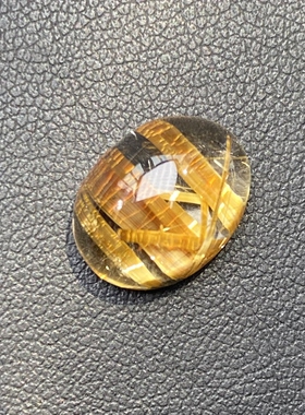 天然水晶钛晶吊坠裸石蛋面DIY发晶饰品项链可做戒指一物一图