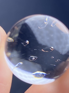 天然白水晶满天星水胆吊坠圆珠DIY水胆单珠饰品项链16mm一物一图