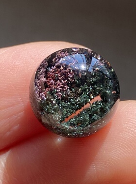天然水晶绿幽灵吊坠圆珠DIY水晶单珠饰品项链12.5mm一物一图