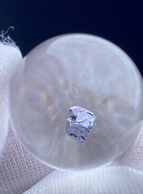 天然水晶包裹体七彩矿石吊坠圆珠DIY矿石单珠饰品项链16mm