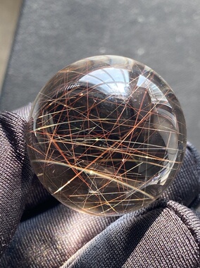 天然水晶干净体发晶吊坠圆珠DIY水晶单珠饰品项链26mm一物一图