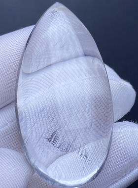 天然水晶原石打磨银发晶裸石男女款水晶吊坠项坠 一物一图