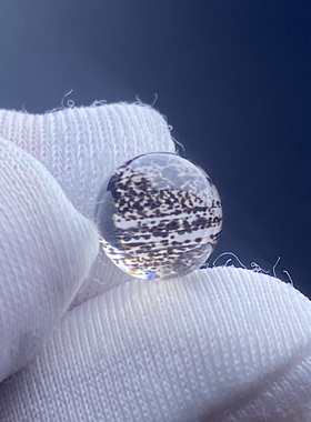 天然水晶方柱石吊坠圆珠DIY水晶单珠饰品可做戒指7.5mm一物一图