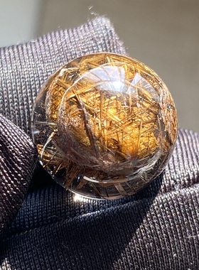 天然水晶网状发吊坠圆珠DIY发晶单珠饰品项链15mm 一物一图
