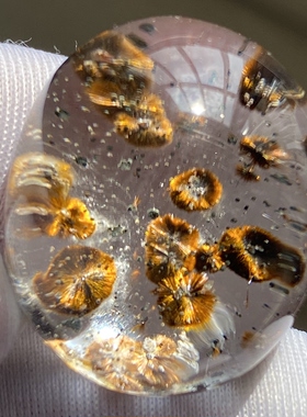天然水晶包裹体铁矿花吊坠裸石男女款水晶饰品项链挂坠 一物一图